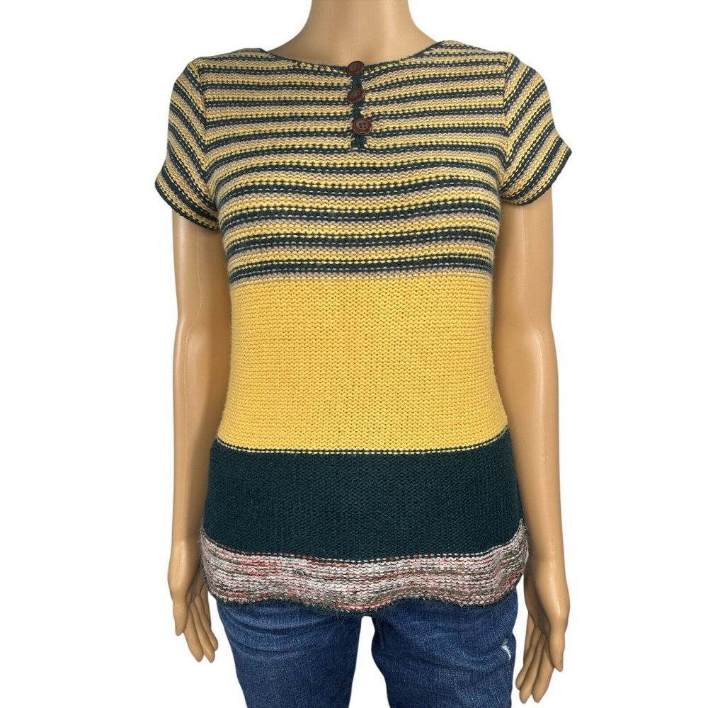 Anthropologie Change of the‎ Moon Short Sleeved Wool Blend Sweater - Women's XS